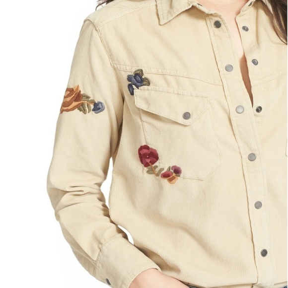 Free People Embroidered Corduroy Shirt - Picture 3 of 6